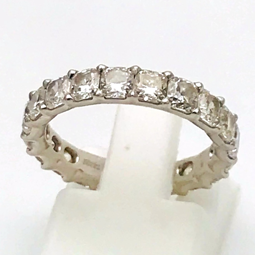 Platinum 950, 2.00cts(tw) Natural Asscher Cut Diamonds Eternity Band/Band 5